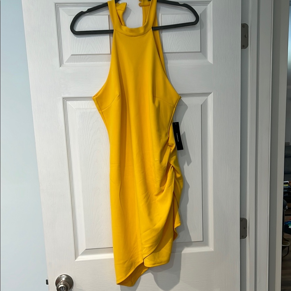 Lulu's Sunny Yellow Asymmetrical Dress